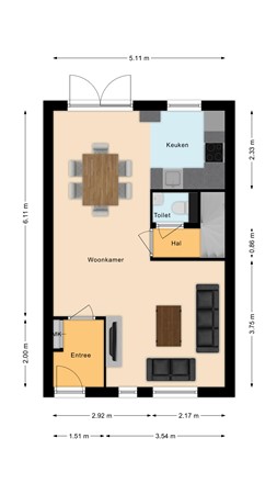 Plattegrond - Kuipershoek 36, 4924 BW Drimmelen - Begane grond.jpg